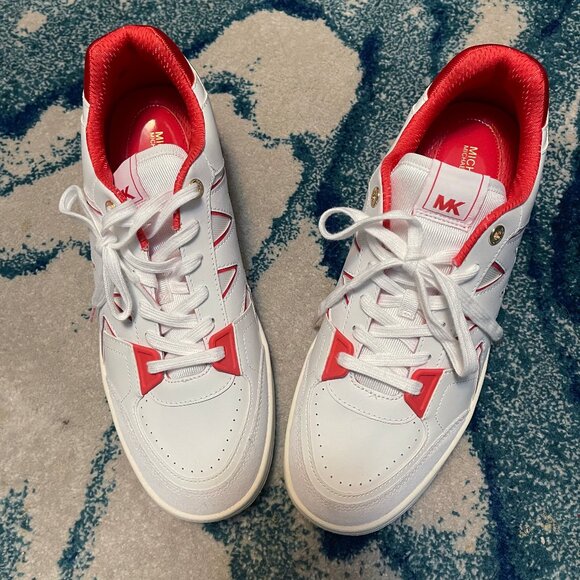 Michael Kors Rebel Leather Sneaker Spiced Coral Size 11m - Picture 2 of 4